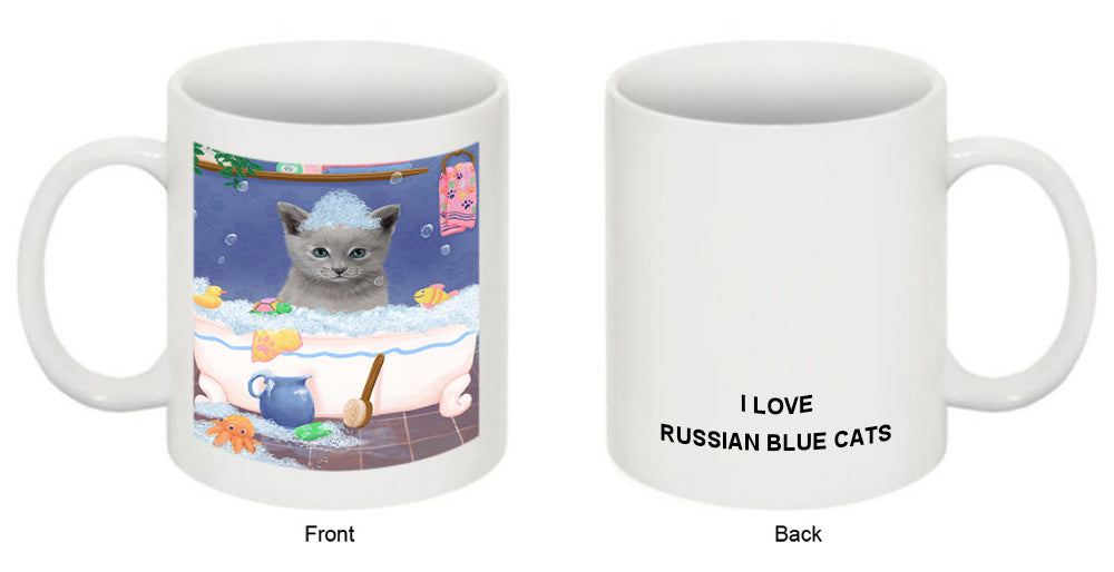 Rub A Dub Dog In A Tub Russian Blue Cat Coffee Mug MUG52831