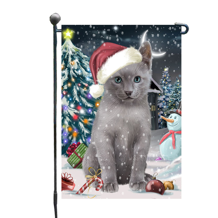 Have a Holly Jolly Christmas Russian Blue Cat Garden Flags Outdoor Decor for Homes and Gardens Double Sided Garden Yard Spring Decorative Vertical Home Flags Garden Porch Lawn Flag for Decorations