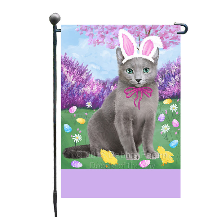 Personalized Easter Holiday Russian Blue Cat Custom Garden Flags GFLG-DOTD-A58981