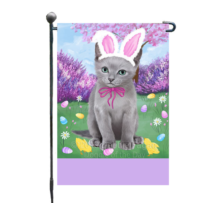 Personalized Easter Holiday Russian Blue Cat Custom Garden Flags GFLG-DOTD-A58983