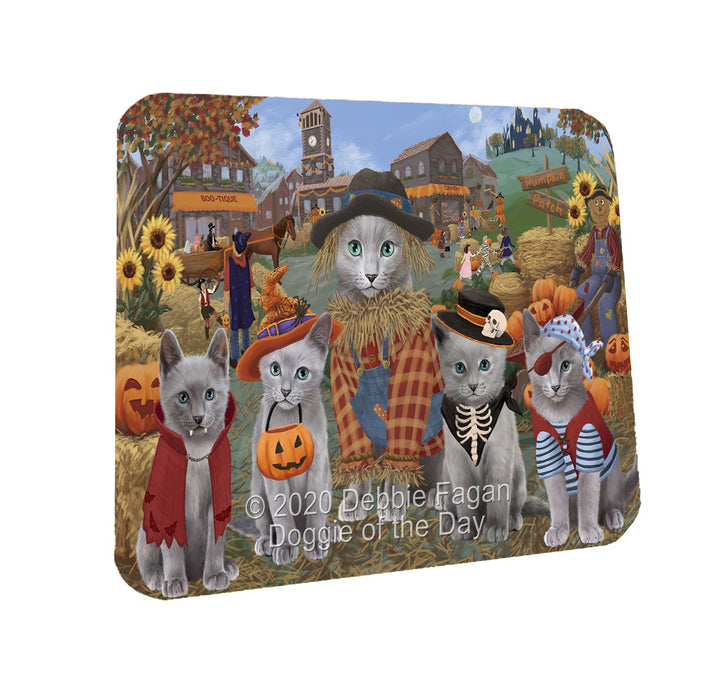 Halloween 'Round Town Russian Blue Cats Coasters Set of 4 CSTA57982