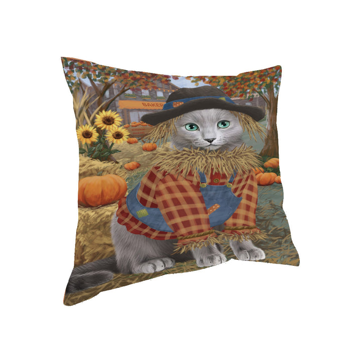 Fall Pumpkin Scarecrow Rough Collie Dogs Pillow PIL85380 (18x18)