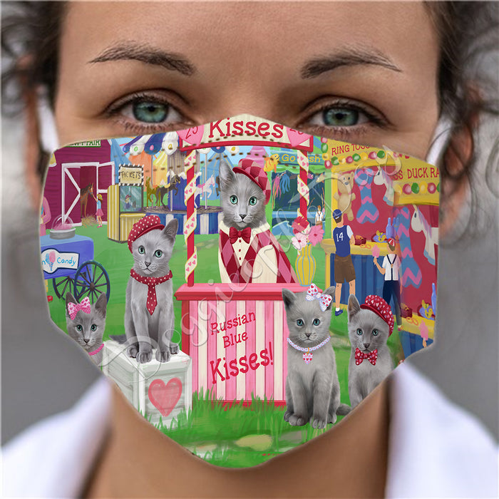 Carnival Kissing Booth Russian Blue Cats Face Mask FM48075
