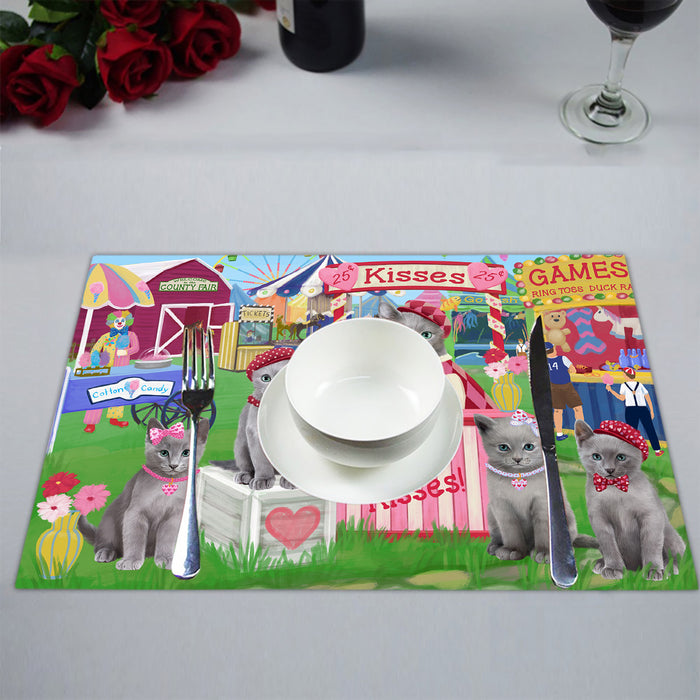 Carnival Kissing Booth Russian Blue Cats Placemat