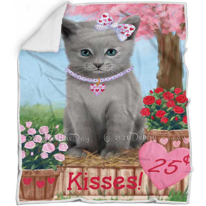 Rosie 25 Cent Kisses Russian Blue Cat Blanket BLNKT123519