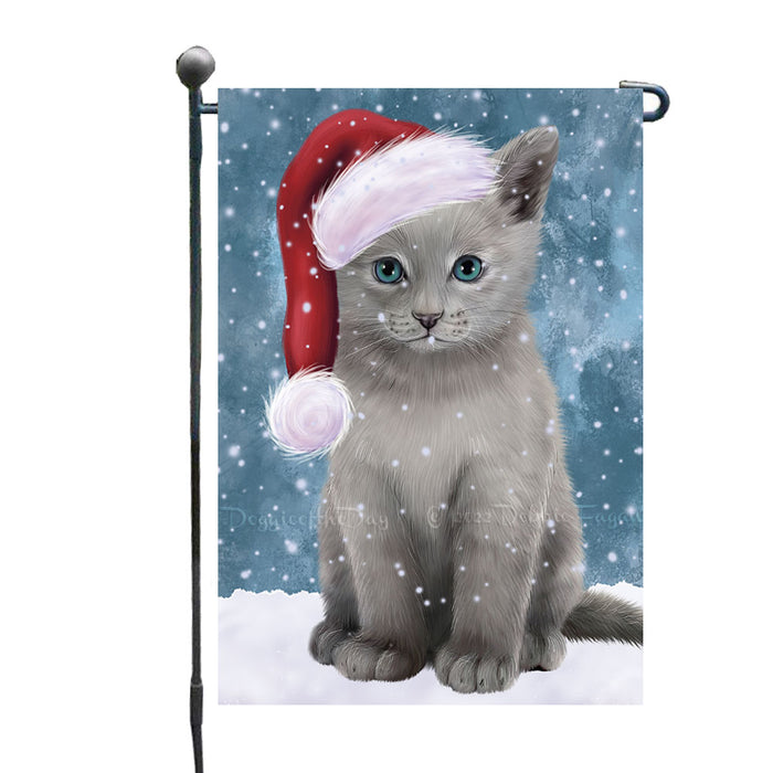 Christmas Let it Snow Russian Blue Cat Garden Flags Outdoor Decor for Homes and Gardens Double Sided Garden Yard Spring Decorative Vertical Home Flags Garden Porch Lawn Flag for Decorations GFLG68806
