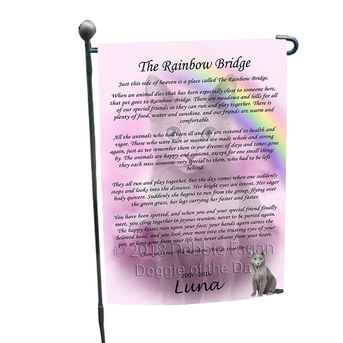 Rainbow Bridge Russian Blue Cat Garden Flag GFLG56062