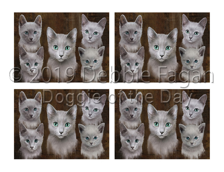 Rustic Russian Blue Cats Placemat