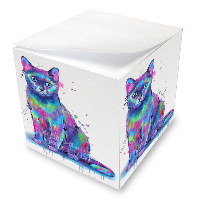 Watercolor Russian Blue Cat Note Cube NOC-DOTD-A56925