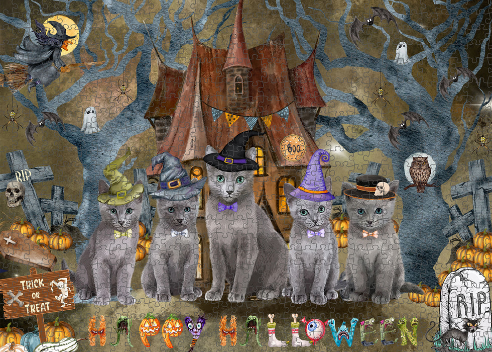 Russian Blue Jigsaw Puzzle: Explore a Variety of Designs, Interlocking Puzzles Games for Adult, Custom, Personalized, Gift for Cat and Pet Lovers