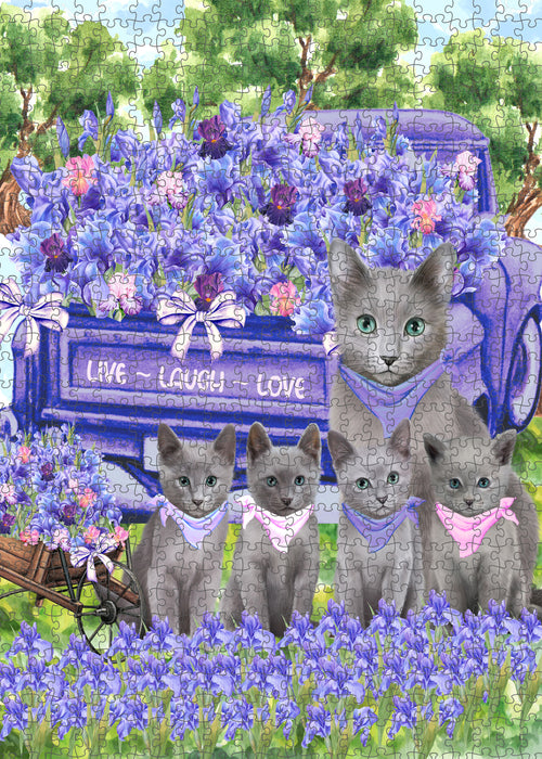 Russian Blue Jigsaw Puzzle: Interlocking Puzzles Games for Adult, Explore a Variety of Custom Designs, Personalized, Pet and Dog Lovers Gift