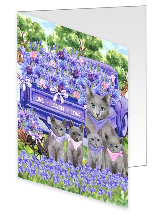 Russian Blue Greeting Cards & Note Cards with Envelopes: Explore a Variety of Designs, Custom, Invitation Card Multi Pack, Personalized, Gift for Pet and Cat Lovers