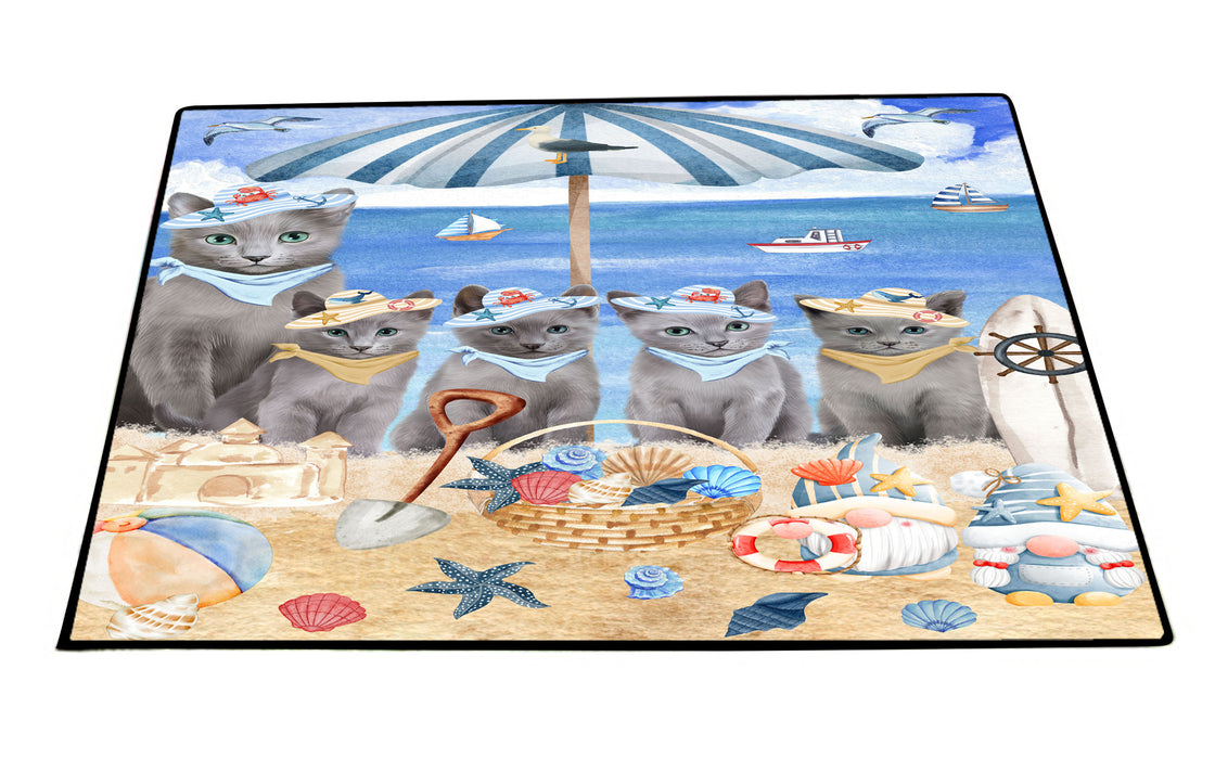 Russian Blue Floor Mat: Explore a Variety of Designs, Custom, Personalized, Anti-Slip Door Mats for Indoor and Outdoor, Gift for Cat and Pet Lovers
