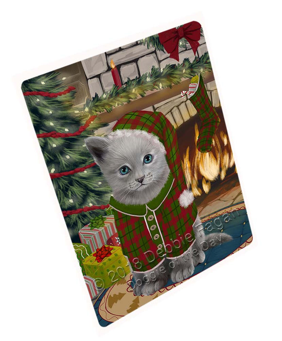 The Stocking was Hung Russian Blue Cat Large Refrigerator / Dishwasher Magnet RMAG95784