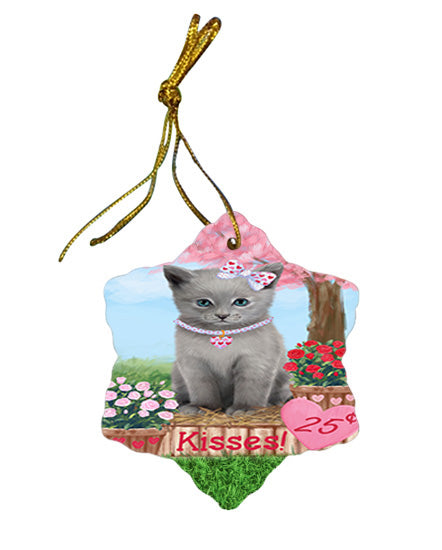 Rosie 25 Cent Kisses Russian Blue Cat Star Porcelain Ornament SPOR56367