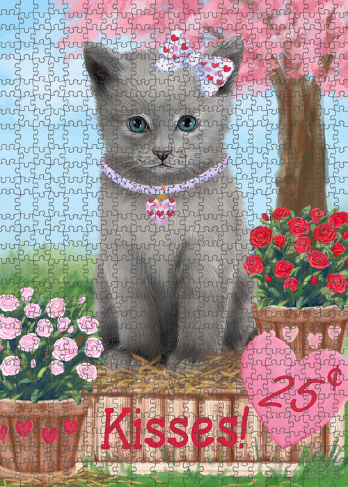 Rosie 25 Cent Kisses Russian Blue Cat Puzzle with Photo Tin PUZL92248