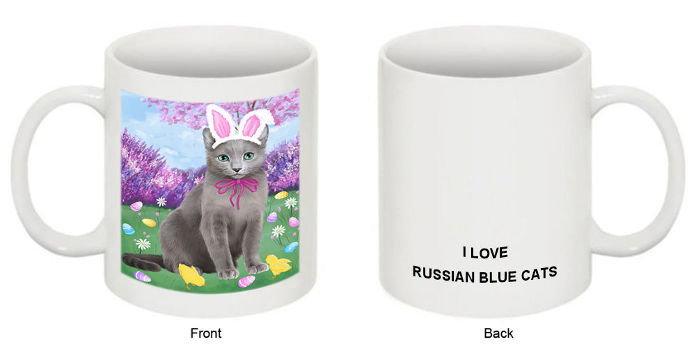 Easter Holiday Russian Blue Cat Coffee Mug MUG52328