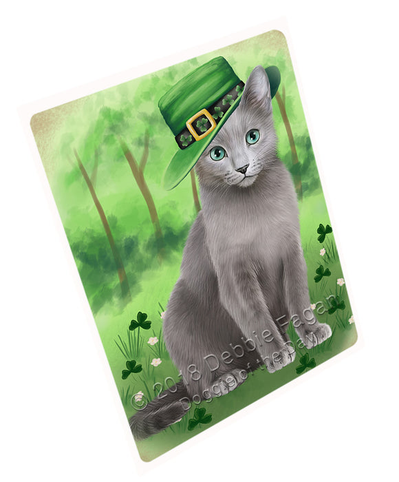 St. Patricks Day Irish Portrait Russian Blue Cat Refrigerator / Dishwasher Magnet RMAG104616