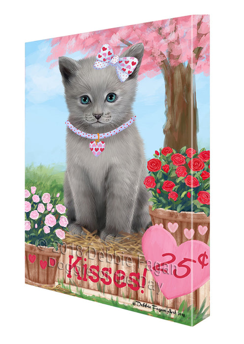 Rosie 25 Cent Kisses Russian Blue Cat Canvas Print Wall Art Décor CVS126323