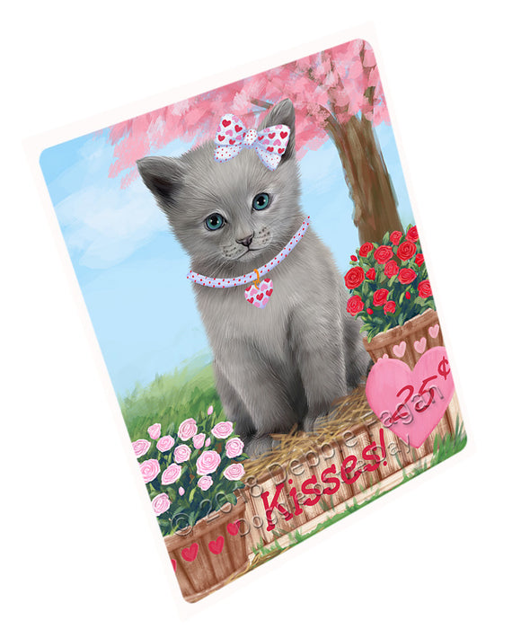 Rosie 25 Cent Kisses Russian Blue Cat Large Refrigerator / Dishwasher Magnet RMAG98334