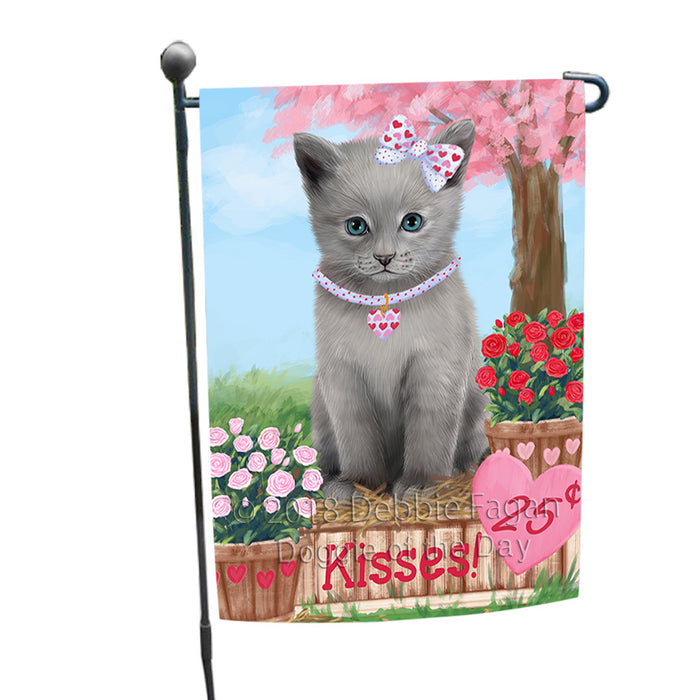 Rosie 25 Cent Kisses Russian Blue Cat Garden Flag GFLG56559