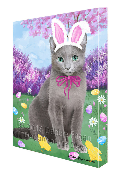 Easter Holiday Russian Blue Cat Canvas Print Wall Art Décor CVS134783
