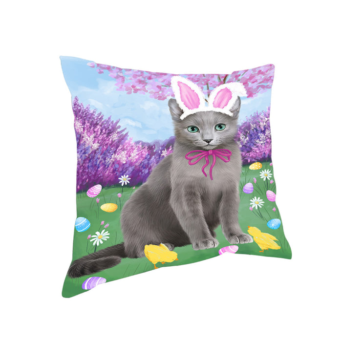 Easter Holiday Russian Blue Cat Pillow PIL82096