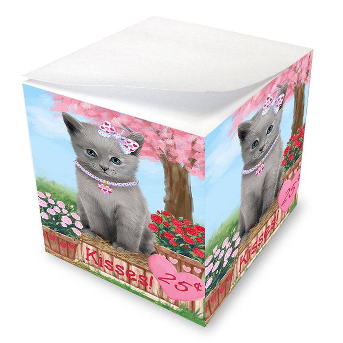 Rosie 25 Cent Kisses Russian Blue Cat Note Cube NOC54083