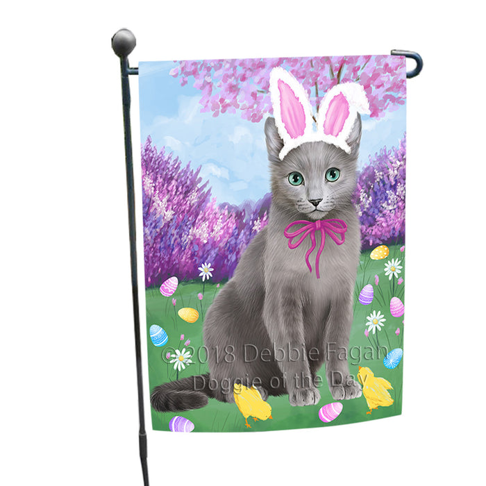 Easter Holiday Russian Blue Cat Garden Flag GFLG57579