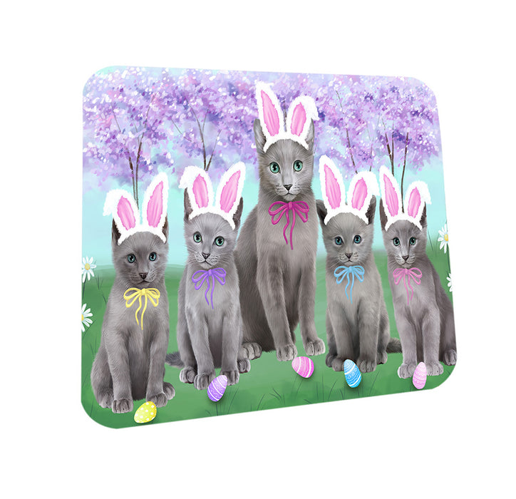 Easter Holiday Russian Blue Cats Coasters Set of 4 CST56889