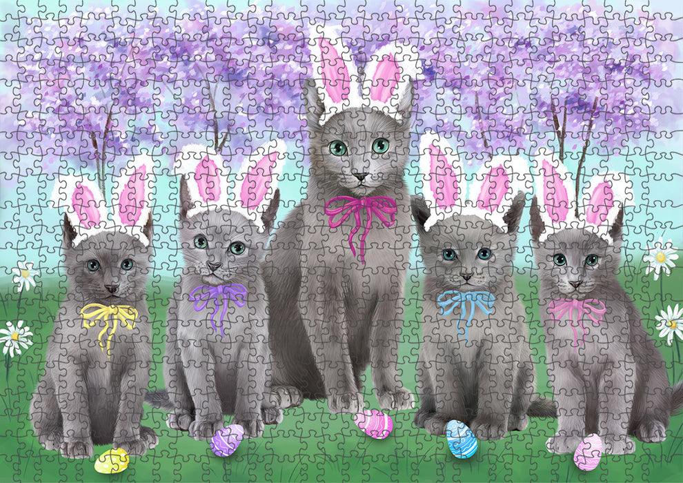 Easter Holiday Russian Blue Cats Puzzle with Photo Tin PUZL96008