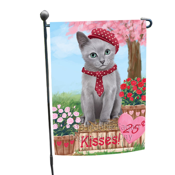 Rosie 25 Cent Kisses Russian Blue Cat Garden Flag GFLG56560