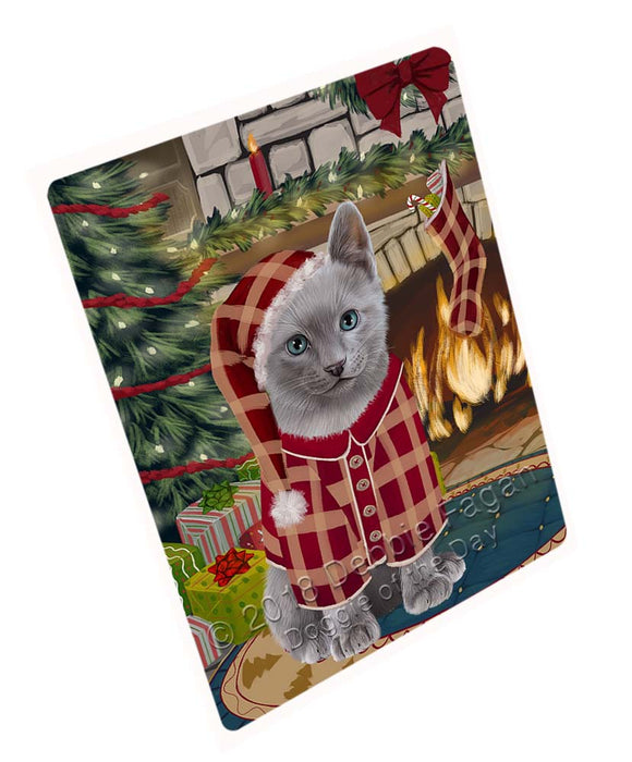 The Stocking was Hung Russian Blue Cat Large Refrigerator / Dishwasher Magnet RMAG95790