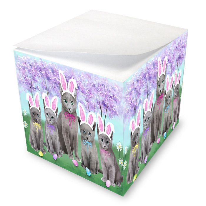 Easter Holiday Russian Blue Cats Note Cube NOC55048