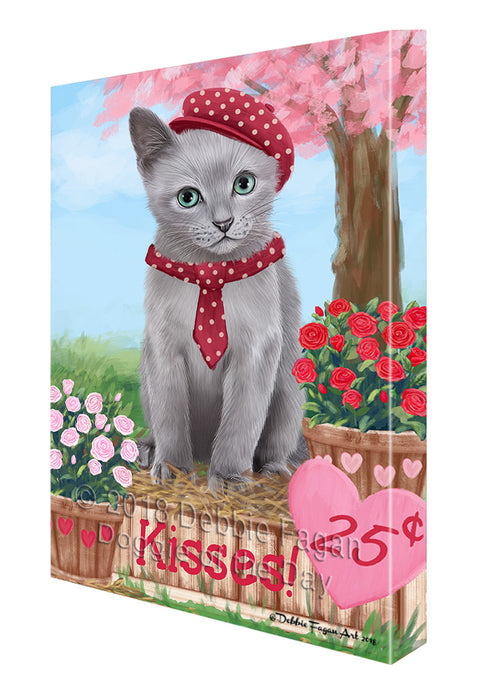 Rosie 25 Cent Kisses Russian Blue Cat Canvas Print Wall Art Décor CVS126332
