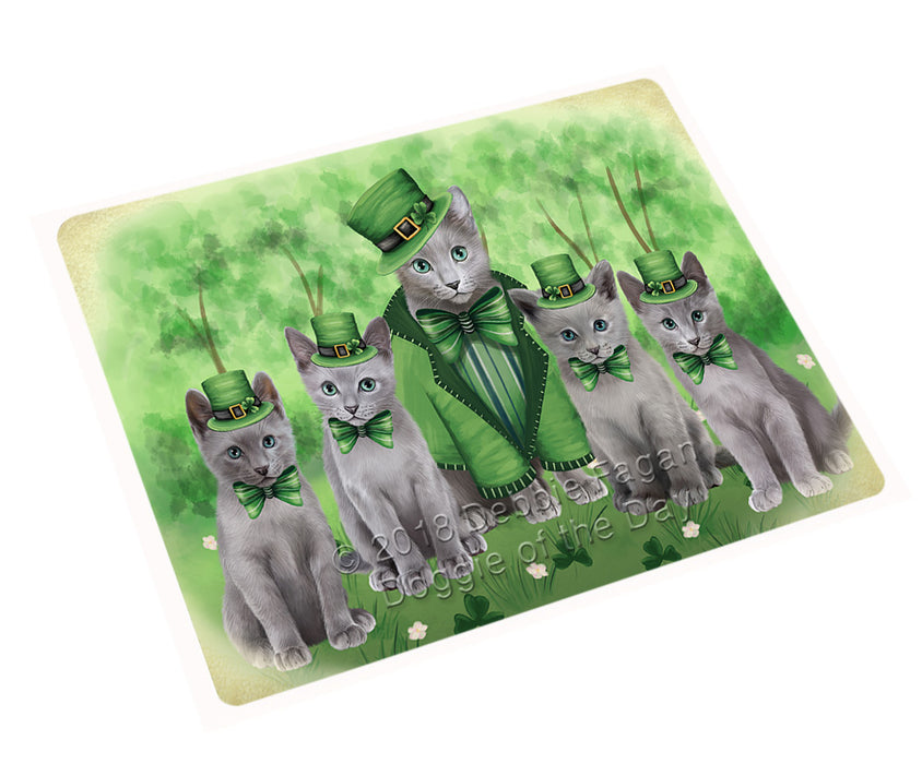 St. Patricks Day Irish Portrait Russian Blue Cats Small Magnet MAG76160
