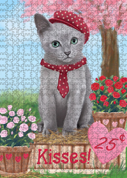 Rosie 25 Cent Kisses Russian Blue Cat Puzzle with Photo Tin PUZL92300