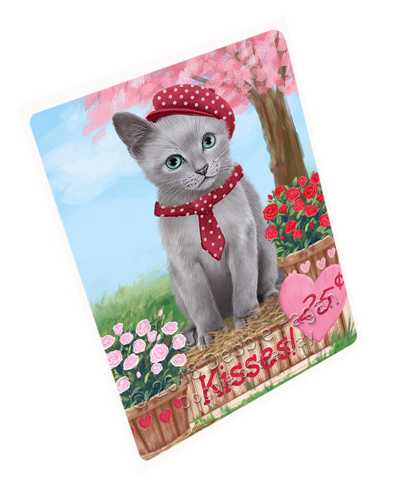Rosie 25 Cent Kisses Russian Blue Cat Large Refrigerator / Dishwasher Magnet RMAG98340