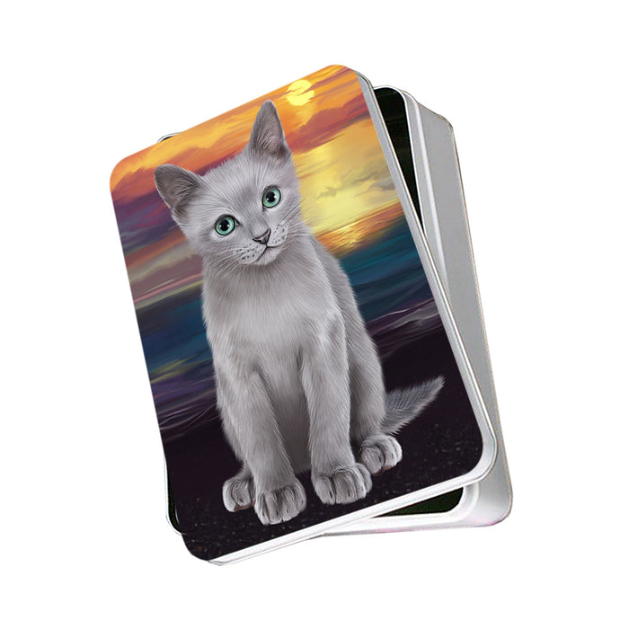 Russian Blue Cat Photo Storage Tin PITN51766
