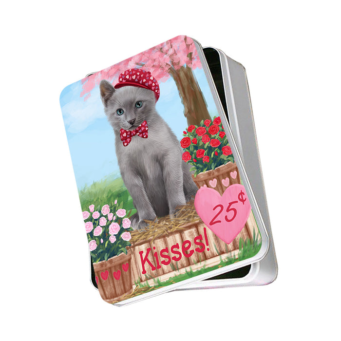 Rosie 25 Cent Kisses Russian Blue Cat Photo Storage Tin PITN55956