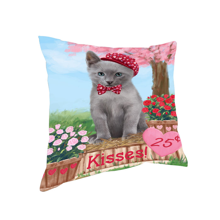 Rosie 25 Cent Kisses Russian Blue Cat Pillow PIL78344