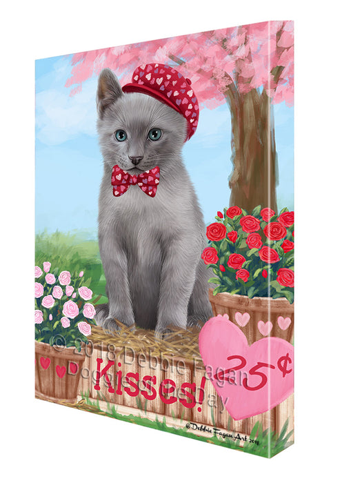 Rosie 25 Cent Kisses Russian Blue Cat Canvas Print Wall Art Décor CVS126341