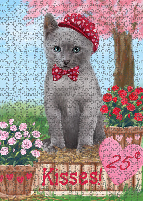 Rosie 25 Cent Kisses Russian Blue Cat Puzzle with Photo Tin PUZL92256