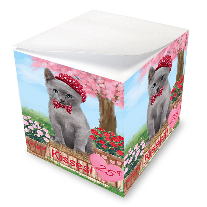 Rosie 25 Cent Kisses Russian Blue Cat Note Cube NOC54085