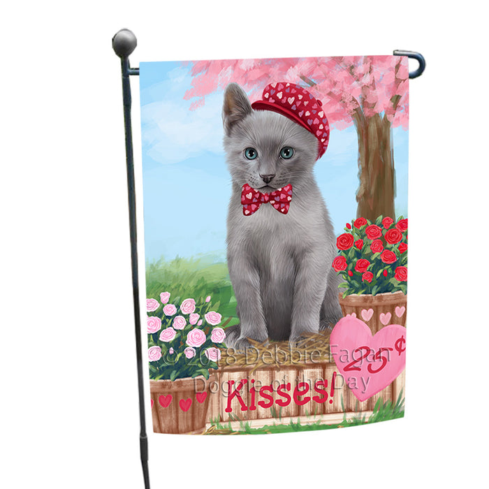 Rosie 25 Cent Kisses Russian Blue Cat Garden Flag GFLG56561