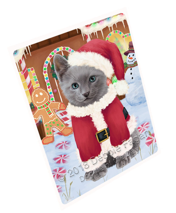 Christmas Gingerbread House Candyfest Russian Blue Cat Cutting Board C74703