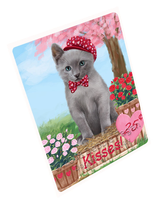 Rosie 25 Cent Kisses Russian Blue Cat Large Refrigerator / Dishwasher Magnet RMAG98346