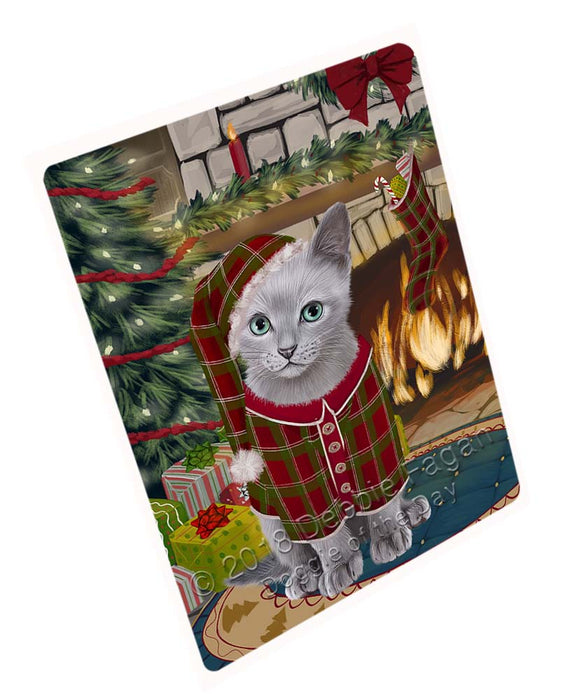 The Stocking was Hung Russian Blue Cat Magnet MAG71904 (Small 5.5" x 4.25")