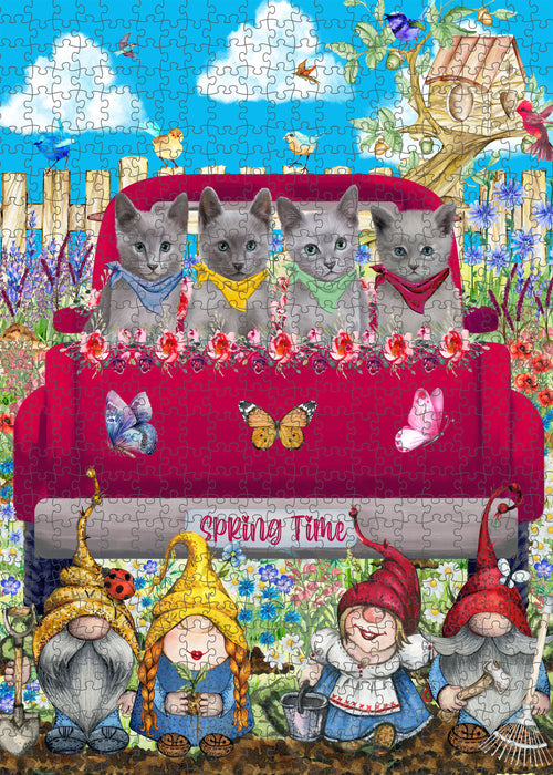 Russian Blue Jigsaw Puzzle, Interlocking Puzzles Games for Adult, Explore a Variety of Designs, Personalized, Custom, Gift for Pet and Cat Lovers