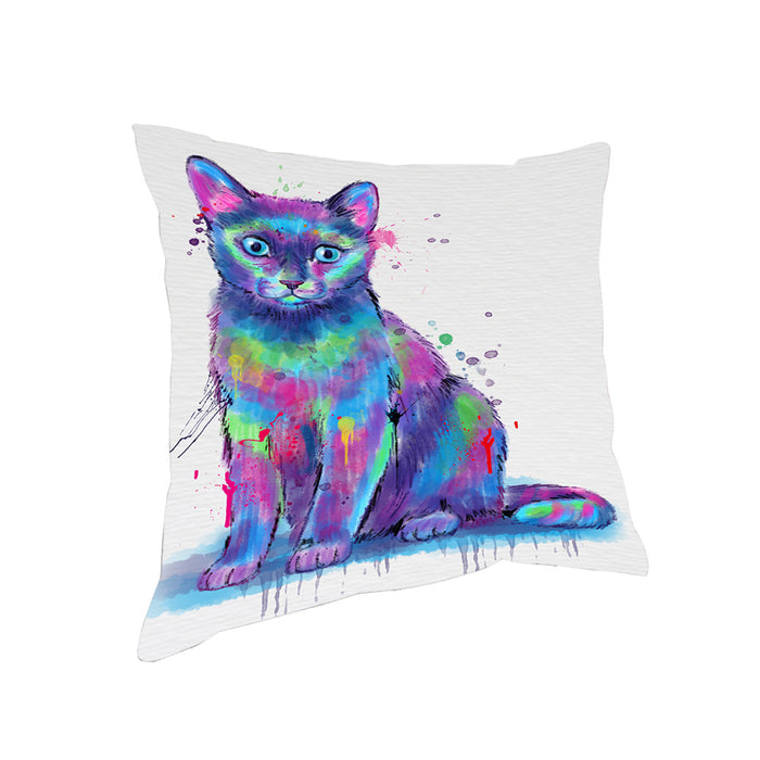 Watercolor Russian Blue Cat Pillow PIL83808